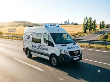 Автомобіль медичної служби на міжміському маршруті